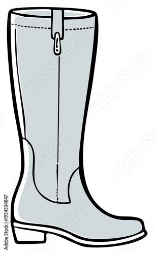 Illustration of a tall riding boot suitable for equestrian sports and outdoor activities