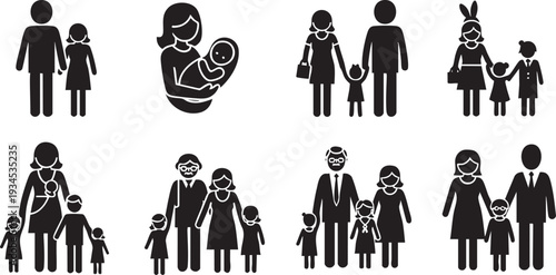 Family Members and Relationships Icon Collection