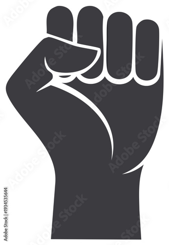 Clenched fist vector illustration symbolizing power resistance strength and unity for social and political themes