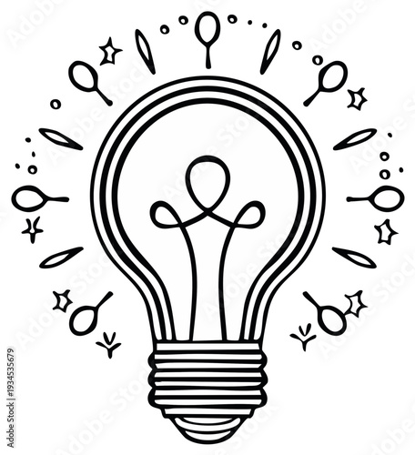 Illustrated lightbulb representing an idea or solution