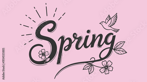 Spring season word art