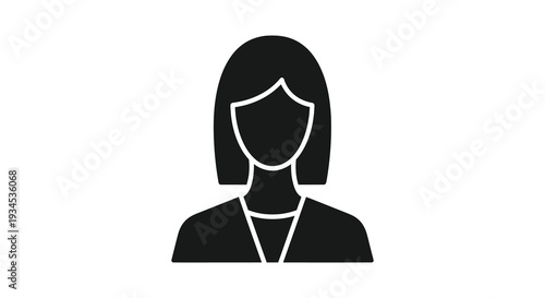 A simple black graphic depicts a woman s head and shoulders in a minimalist style presented as a silhouette