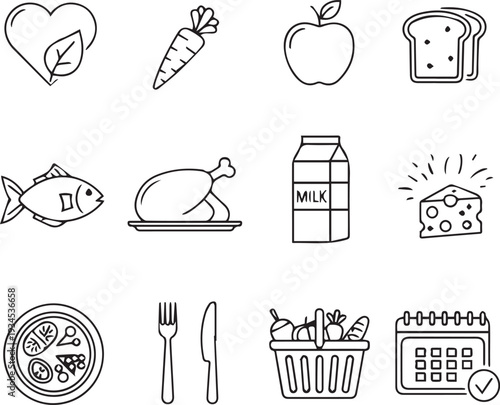 Food and nutrition icons
