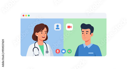 Telemedicine Doctor Patient Video Call - Online Healthcare Consultation