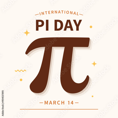 International Pi Day. International Mathematics Day Vector Artwork. March 14 Pi Day Celebration