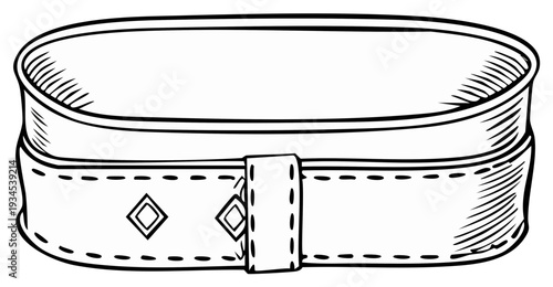 Illustrated Headband Fashion Accessory with Diamond Accent and Stitching Detail for Style and Design