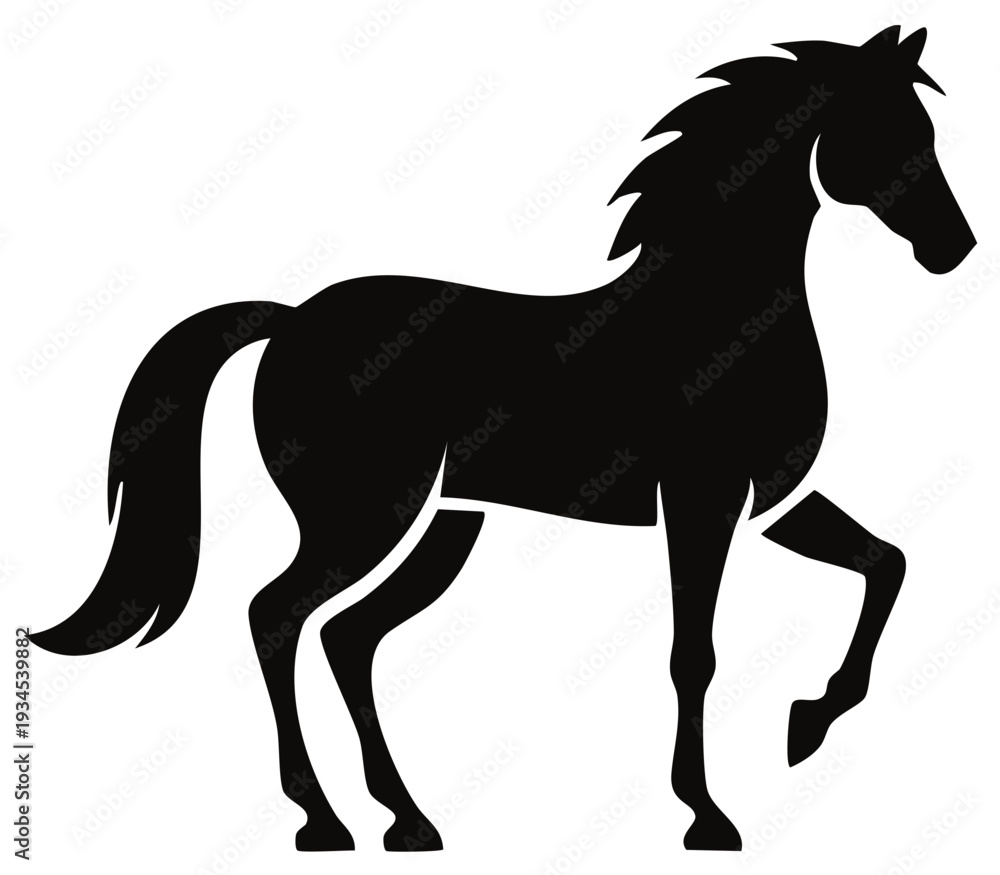 Obraz premium Elegant Horse Silhouette Graphic Illustration Simple Animal Design