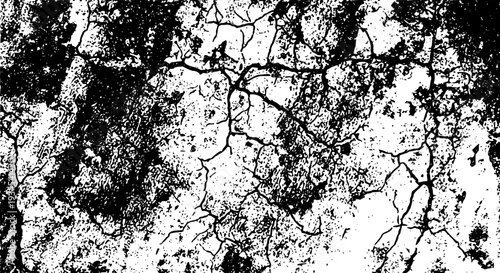 Grunge texture with black cracked lines and distressed effects on white featuring damaged, surface, abstract with