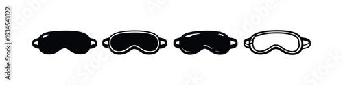 Collection of Sleep Eye Mask Icons in Various Solid and Outline Designs
