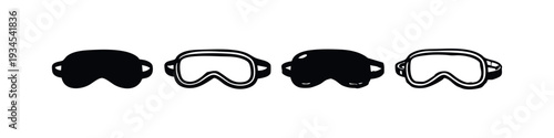 Sleep Eye Mask Icons Set for Rest and Relaxation