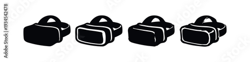 Virtual Reality Headset Icons Set - Modern Technology