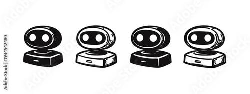 Artificial Intelligence Robot Assistant Head Icons