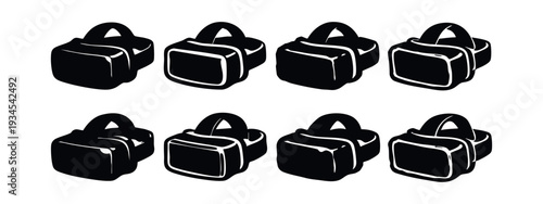 Collection of Virtual Reality Headset Icons and Symbols
