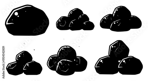 Berries hand-drawn set with black outlines and glossy finish featuring shiny, fruit, illustration with vector and food