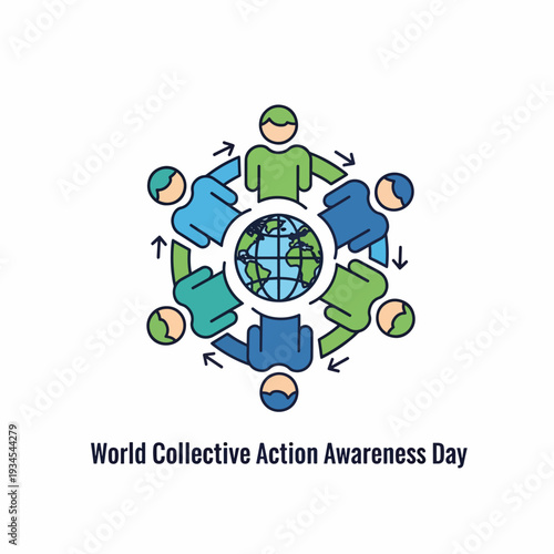 People Joining Hands Around Globe Unity.