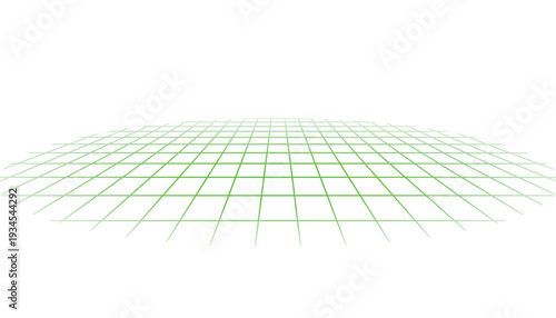 Green grid pattern on a with perspective