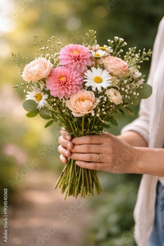 bride holding bouquet