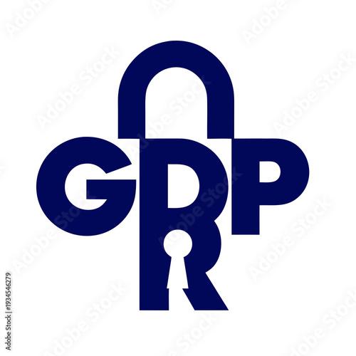 Grp logo with stylized lock and key