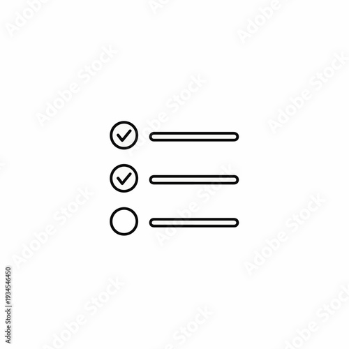 Checkmark list icons for task management interface design