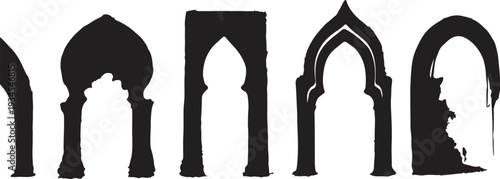 Islamic Arch Door Silhouettes Set