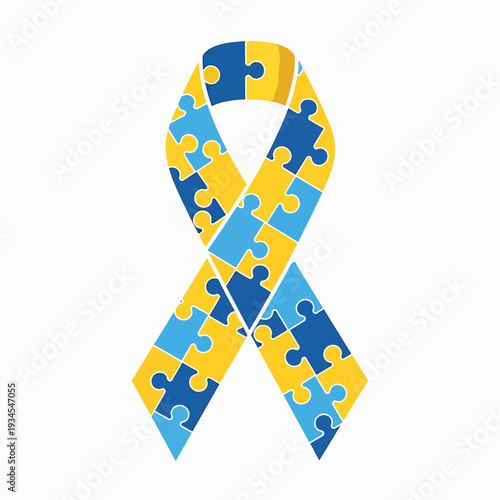 Puzzle Ribbon Awareness Symbol Autism.