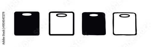 Vertical Chopping Board Icons Set in Various Styles - Kitchen Utensil Vector