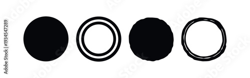 Circle and Oval Shapes and Frames in Different Styles - Vector Design Elements