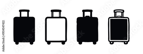 Isometric Suitcase and Luggage Icons for Travel and Holiday Graphics