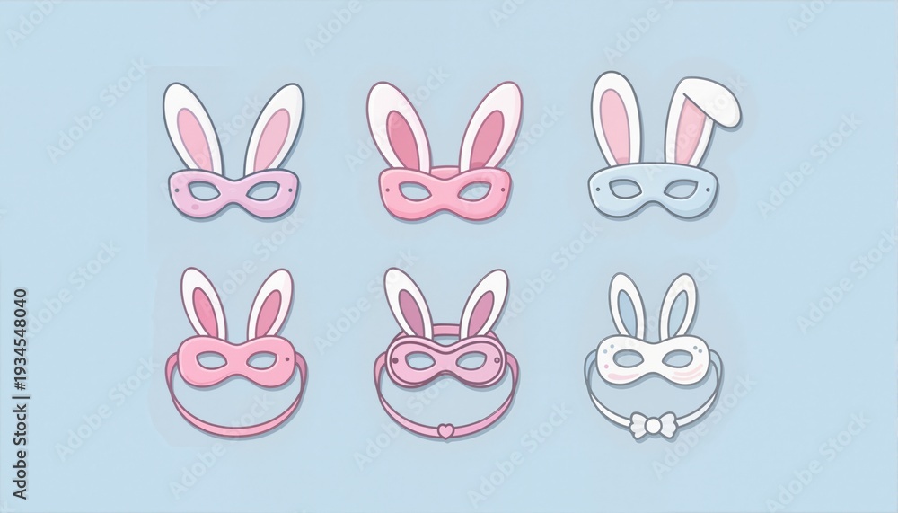 Obraz premium Bunny ears mask icon set 