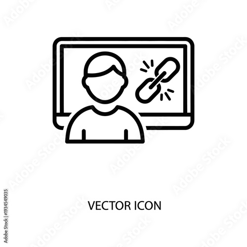 Person with headache using laptop vector icon flat design illustration