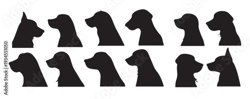 dog silhouettes collection profile side view
