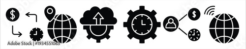 digital icon set illustration on a white background 