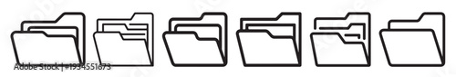 modern folder icon design set with black silhouette