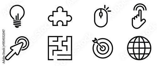  set of simple icons on a theme internet communication