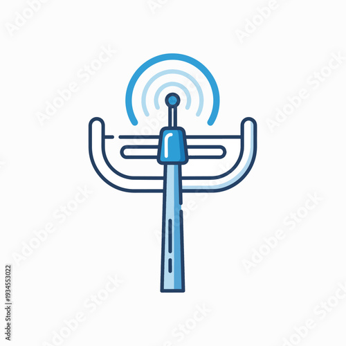Hearing Aid with Wireless Signal Icon Illustration.