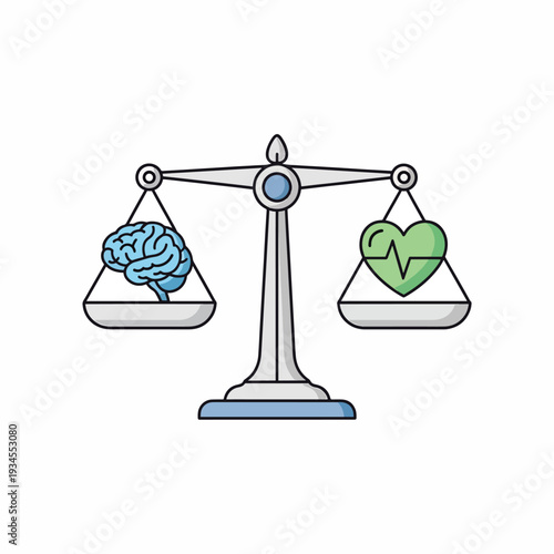 Balance between Brain and Heart Illustration.