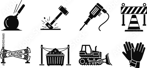 Icon bundle for construction and roadwork symbols