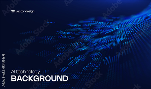 Ai tech background with abstract dot line pattern and bokeh effect. Design education big data, future digital network, business connect and science concept for banner, web or presentation.