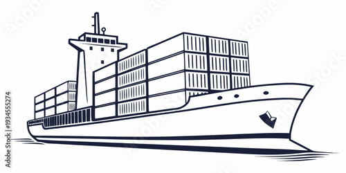 A large cargo ship loaded with numerous shipping containers sailing on calm waters.