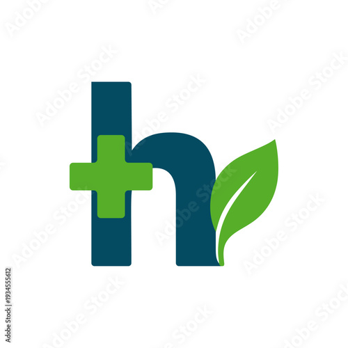 H Bio Medical Cross Logo Vector Design Isolated on White Background Healthcare and Wellness Brand Identity Concept