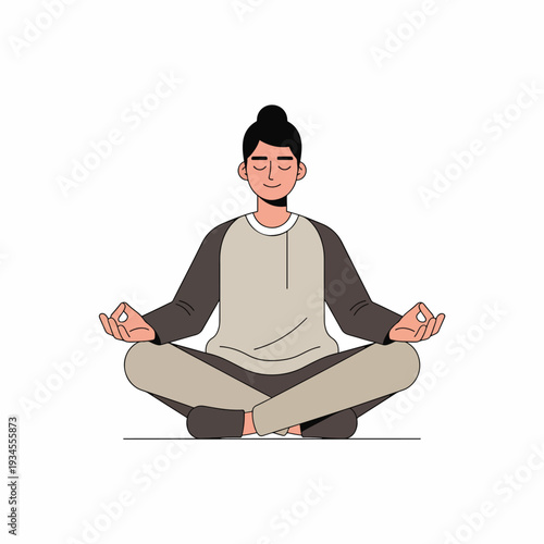 Man Sitting in Meditation Pose.