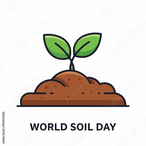 Small Green Plant Growing in Soil.