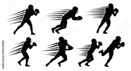 Dynamic Silhouettes of Boxers in Various Fighting Stances and Movements.