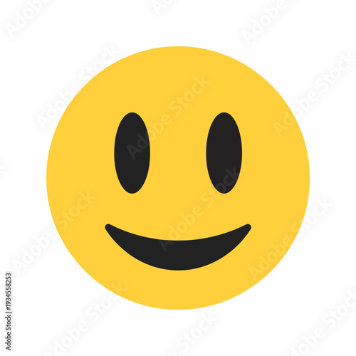 Smiling Yellow Smiley Face Emoji Icon.