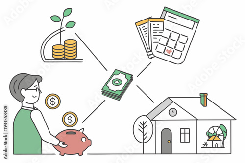 A person saving money for a house