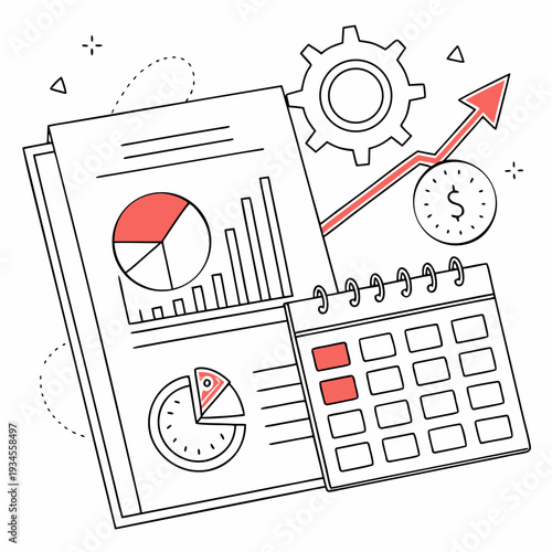 Financial planning and analysis with calendar and charts