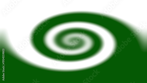 Abstract green white spiral background with blurred gradient effect, hypnotic counterclockwise motion, and modern decorative geometric layout