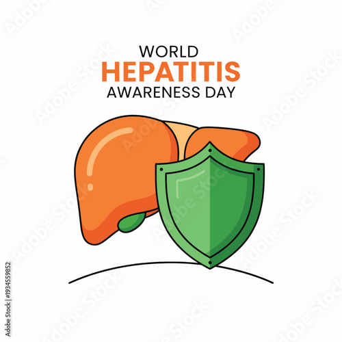 Illustration of a Liver with Shield Protection.