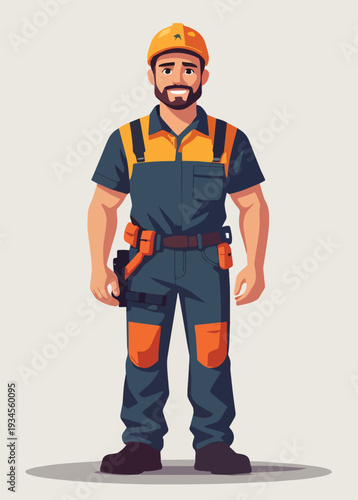 ingegnere lavoratore o tecnico edile o impianti o altro che lavora in tuta da lavoro con elmetto vettoriale  