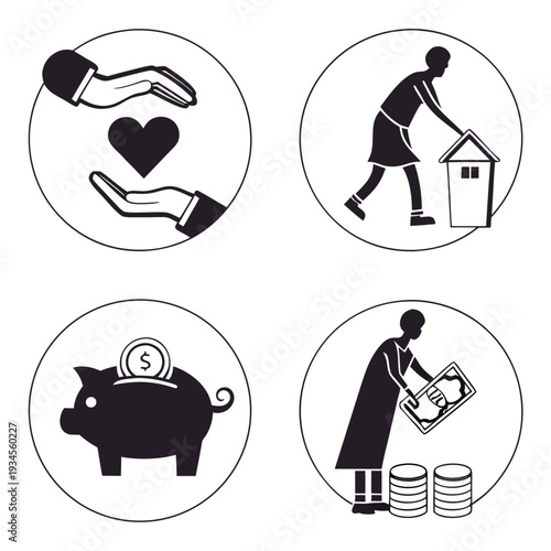 Charity and donation icons